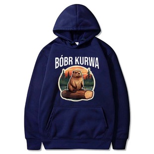 Bober Kurwa Bobr Hoodies Retro Funny Bobr Meme Y2k Hooded Sw