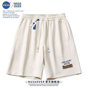Шорты NASA, мужская верхняя одежда в американском стиле, пляжные летние тяжелые брюки большого размера, средние брюки, повседневные свободные прямые брюки в одном стиле для пары