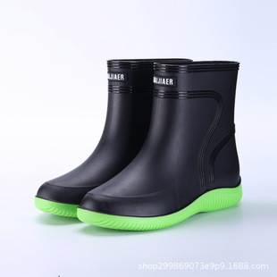 Cross-border New Rain Boots Men's Fashion Waterproof Shoes Middle Tube Non-slip Take-away Rider Special Rain Boots Rubber Shoes Lovers Shoes
