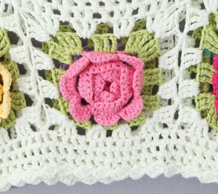 6633-New Women's Wear European and American Style Sling All Handmade Three-dimensional Flower Decorative Short Sling Vest