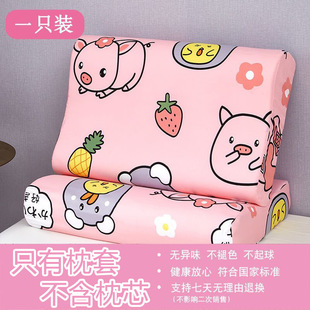 Washed Cotton Latex Pillowcase Memory Pillow Headgear 50x 30 Single 60x 40 Adult Children Pair 2