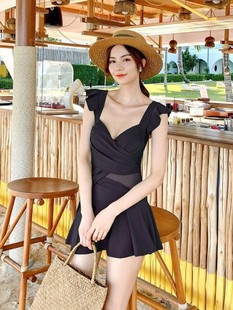 2025 Korean Style Sexy Swimsuit plus size Women's Belly-Covering Slim-Fit Swimsuit Pink Big Chest Gathering Hot Spring Swimsuit