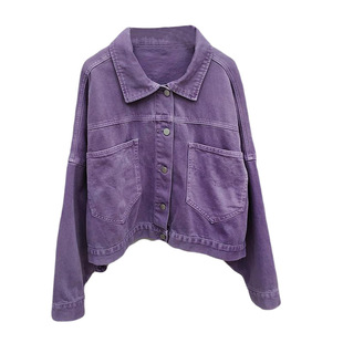 Purple Denim Coat Women's Spring and Autumn 2025 New This Year's Popular Women's All-match Explosions Women's Short Coat Women