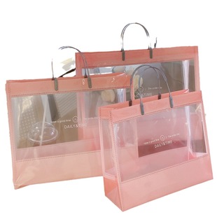 Clothing bag in stock internet celebrity clothing store handbag plastic handbag gift bag wholesale handbag