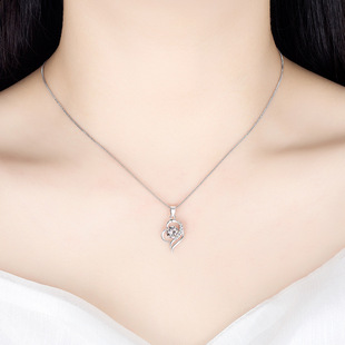 Jingdong Tmall Silver Plated Soft Pendant Necklace Girls New Korean Temperament Jewelry Heart-Shaped Pendant
