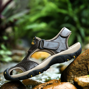 Cross-border Sandals Men's Summer Breathable Outdoor Casual Shoes Baotou Beach Shoes Thick-soled Non-slip Personalized Men's Shoes 7238