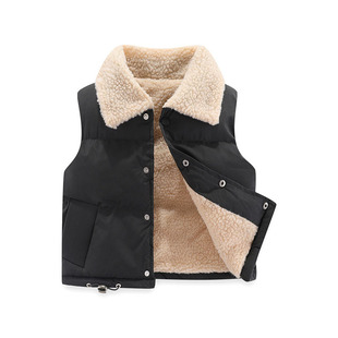 Children's 2024 New Polar fleece vest girls' autumn and winter vest fleece top baby warm vest outer wear