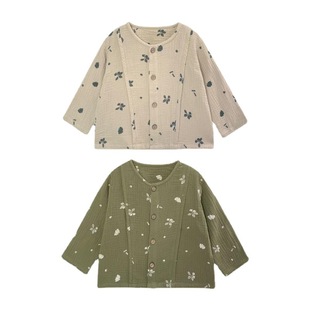 Korean Style Children's Clothing Girs' Shirt Baby Boy's Baby's Cardigan Top Nordic Cotton Yarn Printed Shirt