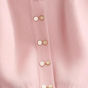 Retro Gentle Soft Waxy Lazy Style New Milk Fufu Pink Round Neck Long Sleeve Thickened Knitted Sweater Coat Winter