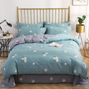 Class A maternal and infant grade cotton bed four-piece set ins student dormitory cotton three-piece set household bed sheet quilt cover wholesale