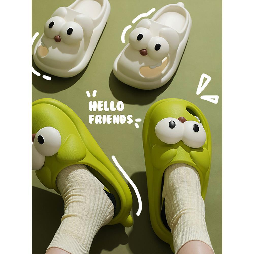 Cross-border hot-selling new women's summer indoor home sandals with cute cartoon clogs featuring big-eyed dogs. Comfortable and adorable.