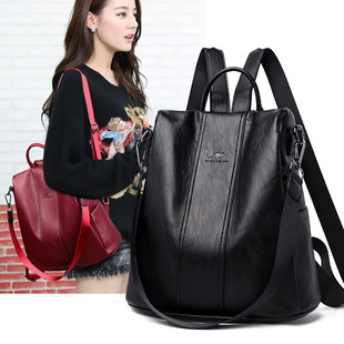 Anti-theft Women's Bag Backpack Women's 2022 New All-match Large Capacity Soft Leather Student Bag Outdoor Travel Backpack