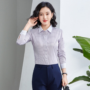 White-collar fashion KSL3231 long-sleeved professional shirt women's long-sleeved dress men's and women's 4S shop work clothes