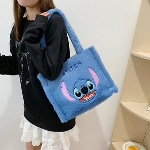 Cross-border wholesale women's plush kulomitot messenger bag make-up bag cute cinnamon dog ins handbag
