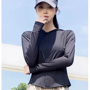 Tight new sunscreen clothing hot with summer slim original yarn sunscreen clothing ice silk original yarn sunscreen coat wholesale