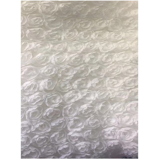 3D three-dimensional small Rose plate with embroidered cloth mesh bottom lace chiffon flower wedding dress decorative fabric