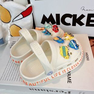 Children's Car Slippers Boys Engineering Car Cave Shoes Handsome Summer Outwear Fashion Kids Men's Men's Style