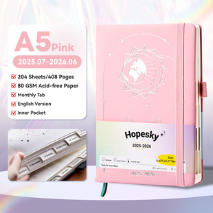 Cross-border Plan A5 Cross-year 2025-2025 Planner English Schedule Agenda Business Notebook