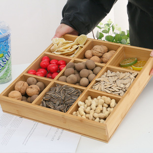 Dried Fruit Storage Box for Hot Pot Multi-grid snack box Fruit Plate Candy Stove Cooking Tea Dishpoint Plate Household Living Room Storage Box