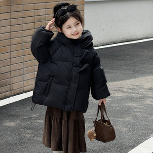 Girls' Down Jacket Winter 2024 New Children's Chili Style Western Style Baby Girl's Winter Thickened Jacket