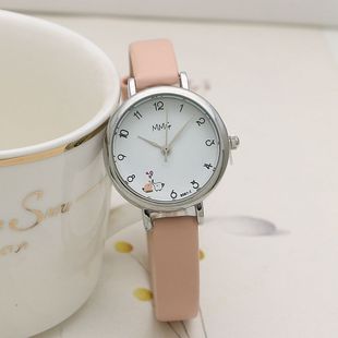 Silver Shell cartoon digital surface watch college style fashion men's and women's watch versatile student quartz watch 8083