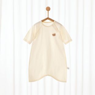 Baby Nightgown Cotton Class A Summer Thin Short-sleeved Home Clothes Newborn Sleeping Bag Baby Pajamas Wholesale for Boys and Girls