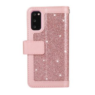 For Samsung S20 glitter zipper nine card mobile phone case lanyard flip wallet holder s20 plus leather case