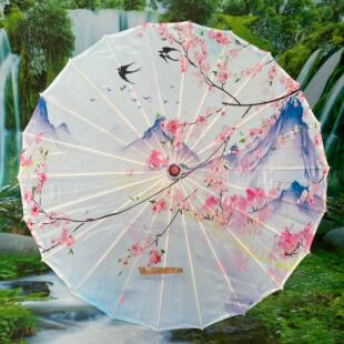Children's Handmade Classical Craft Tourism Sunshade Decoration Tassel Petal Silk Cloth Dance Photo Photography Show
