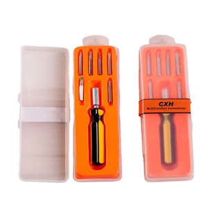 Factory direct plastic boxed six-in-one screwdriver multi-use screwdriver repair tools wholesale two yuan