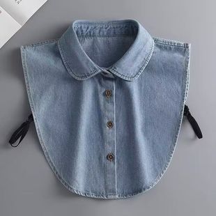 Women's autumn and winter New Korean style Denim fake collar women's all-match collar casual fashion sweater sweater inner decorative collar