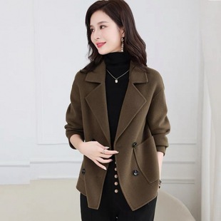 Casual Woolen Coat Thickened Autumn and Winter New Woolen Coat Mother All-match Western Style Short Top