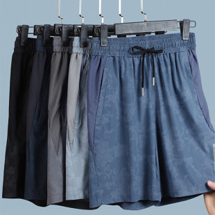 Manufacturer's Cross-border Popular Ice Silk Shorts Men's Large Size Loose Casual Pants Sports Quick-drying Mid-pants Versatile Five-point Men's Pants