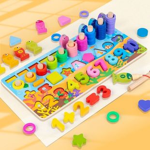 Детская игрушка Цифровой блок головоломки формы спаривания когнитивная доска Просвещение ребенка 3 года 1 Монтеса Раннее образование