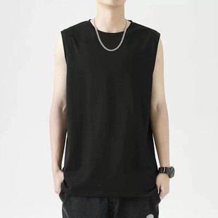 Factory wholesale summer solid color all-match boys loose waistcoat sleeveless wear fitness basketball sports undershirt