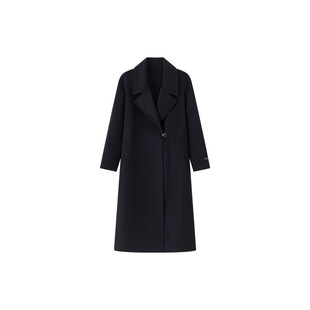 [Ben Chu] 24 fall/winter new lapel double-sided wool coat female Korean version of a button design cashmere coat