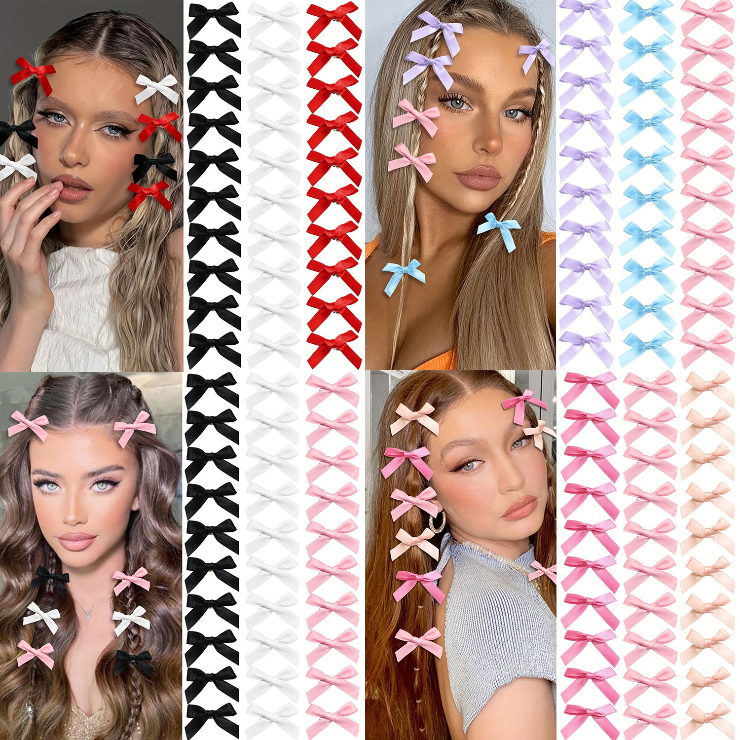 Cross-border ballet-style cute hair clip, pink mini bow small hair accessory, suitable for girls' bangs and braided hair, fresh and sweet style