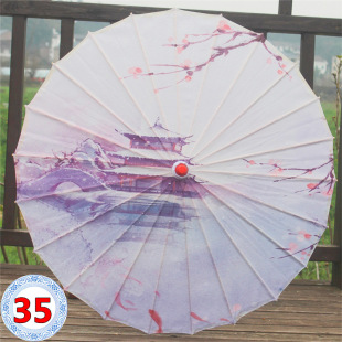 Free Shipping Flowers and Trees Children's Classical Show Sunscreen Cheongsam Hanfu Oil Paper Umbrella Ancient Chinese Style Classical Silk Cloth