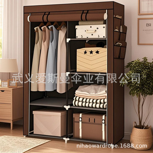 Cross-border simple wardrobe combination non-woven wardrobe zipper storage wardrobe reinforced dormitory wardrobe foreign trade