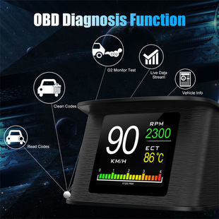 Автомобильный цифровой измеритель OBD Car HUD P10 2,2-дюймовый ЖК-экран OBD Автомобильный головной прибор