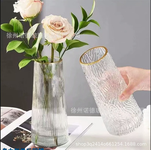 European Simple Creative Transparent Glass Vase High-end Rose Flower Vase ins Style Living Room Flower Arrangement Ornaments
