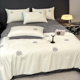 Class 25A Summer Ice Silk Summer Quilt Summer Cool Quilt Air-conditioning Quilt Single Student Dormitory Machine Washable Washable Thin Quilt