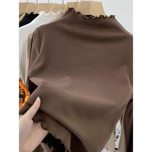 Women's Winter New Arrival Inner Brushed Thickened Half-High Neck All-Match Warm Top