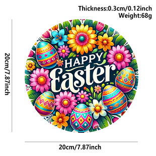 in stock Easter Bunny Egg Party Decorations Wooden Round Logo Listing Festive Atmosphere Welcome Door