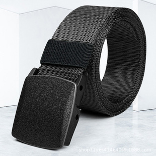 Men's Plastic Smooth Buckle Belt Simple Fashion Durable Belt Lasting Trousers Cock Pants Belted Waist Belt Outdoor