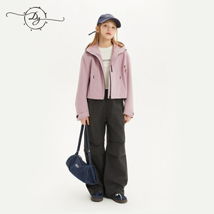 Girls' Charge Clothes Coat 2025 Spring and Autumn New Windproof Waterproof Children's Wear Outdoor Hiking Climber Clothing for Large Children