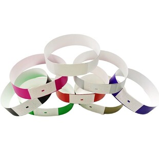 Solid Color Disposable Synthetic Paper Bracelet Waterproof and Tear-Resistant Amusement Park Exhibition Identification Admission Ticket Wristband