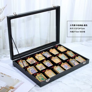 Wooden Dustproof with Lid Buddha Card Handstring Fit Box Desktop Display Plate Antique Cultural Play Tianzhu Thangka Buddha Beads Storage