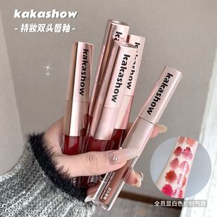 Внешняя торговля для нанесения макияжа с двумя головами губ глазурь матовая зеркальная двойная текстура губная помада нежная шелковистая и не застрявленная белая C382