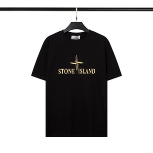 Каменный остров Чао бренд Stone Island компас большой логотип с короткими рукавами футболки для мужчин и женщин Остров ins короткие пары