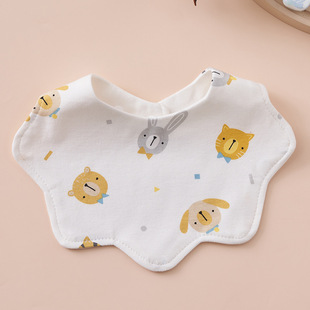 Baby Bib Slippery Towel Children's Dinner Bib Baby Pure Cotton Waterproof Milk-Spitting Men's Thickened Extra Large Dinner for Autumn and Winter